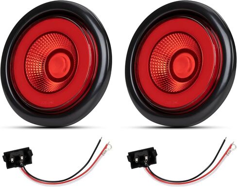 2 قطعة مصابيح LED مستديرة مقاس 4 بوصات مع حلقة هالة، 32 مصباح فرامل LED لإيقاف الدوران لشاحنة نصف مقطورة RV، IP67 مجموعة عالمية مقاومة للماء 12 فولت تتضمن الحلقات وأسلاك التوصيل المصنوعة in Kuwait
