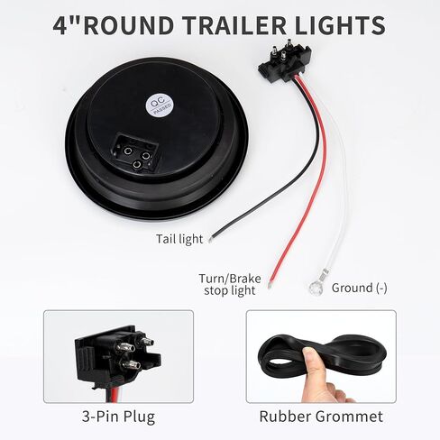 2 قطعة مصابيح LED مستديرة مقاس 4 بوصات مع حلقة هالة، 32 مصباح فرامل LED لإيقاف الدوران لشاحنة نصف مقطورة RV، IP67 مجموعة عالمية مقاومة للماء 12 فولت تتضمن الحلقات وأسلاك التوصيل المصنوعة in Kuwait