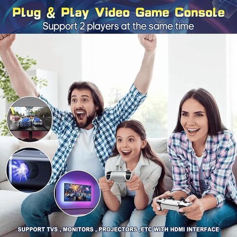 وحدة تحكم ألعاب Serpanix Retro مع مخرج HDMI 4K، عصا ألعاب التوصيل والتشغيل للتلفزيون، أكثر من 20,000 لعبة محملة مسبقًا، وحدات تحكم لاسلكية مزدوجة 2.4 جيجا هرتز، تدعم أكثر من 23 تنسيقًا للمحاكي - وحدة تحكم ألعاب فيديو مثالية لمتعة العائلة in Kuwait