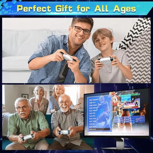 وحدة تحكم ألعاب Serpanix Retro مع مخرج HDMI 4K، عصا ألعاب التوصيل والتشغيل للتلفزيون، أكثر من 20,000 لعبة محملة مسبقًا، وحدات تحكم لاسلكية مزدوجة 2.4 جيجا هرتز، تدعم أكثر من 23 تنسيقًا للمحاكي - وحدة تحكم ألعاب فيديو مثالية لمتعة العائلة in Kuwait