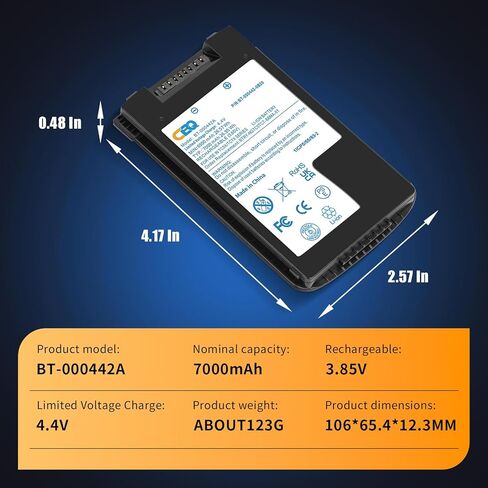 بطارية CBQ 7000 مللي أمبير TC53 TC78 متوافقة مع Zebra TC5301 TC53 TC58 TC73 TC78 ماسح الباركود المناسب لـ BT-000442A BBTRY-NGTC5TC7-66MA-01 BT-000442-0820 in Kuwait