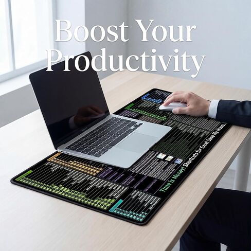 لوحة ماوس Excel Shortcut Keys، بساط مكتب كبير ممتد (31.5 × 11.8 بوصة) مع قاعدة غير قابلة للانزلاق وسطح قابل للغسل للألعاب والكمبيوتر ومكتب المكتب in Kuwait