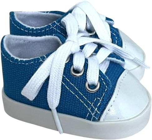 MBD Sky Blue Doll Sneakers – Fully Lined & Weighted Lace-Up Shoes for 18 Inch Dolls, Supportive Sole for Posing, Fits Kennedy & Friends and Other 18" Fashion Dolls in Kuwait