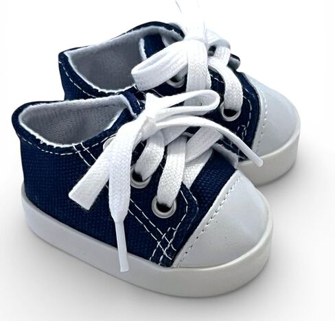 MBD Doll Shoes Navy Blue High-Top Canvas Sneakers for 18 Inch Dolls – Fully Lined & Weighted – Fits Kennedy and Friends Dolls, 18 Inch Fashion Dolls & 15 Inch Baby Dolls in Kuwait