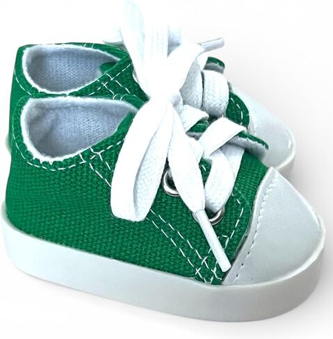 أحذية MBD Green Doll الرياضية - أحذية برباط مبطنة بالكامل ومثقلة للدمى مقاس 18 بوصة، ونعل داعم للوضعيات، وتناسب كينيدي والأصدقاء وغيرها من الدمى الأنيقة مقاس 18 بوصة in Kuwait