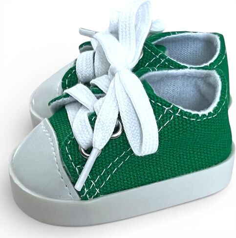أحذية MBD Green Doll الرياضية - أحذية برباط مبطنة بالكامل ومثقلة للدمى مقاس 18 بوصة، ونعل داعم للوضعيات، وتناسب كينيدي والأصدقاء وغيرها من الدمى الأنيقة مقاس 18 بوصة in Kuwait