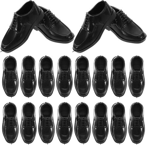 10Pcs 1/6 Scale Miniature Men Doll Shoes Black Prince Dress Shoes for Dollhouse Games and Doll Accessories in Kuwait