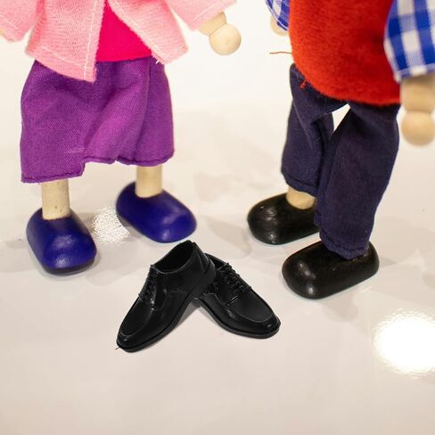 10Pcs 1/6 Scale Miniature Men Doll Shoes Black Prince Dress Shoes for Dollhouse Games and Doll Accessories in Kuwait
