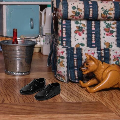 10Pcs 1/6 Scale Miniature Men Doll Shoes Black Prince Dress Shoes for Dollhouse Games and Doll Accessories in Kuwait