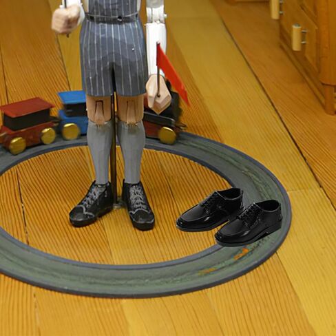 10Pcs 1/6 Scale Miniature Men Doll Shoes Black Prince Dress Shoes for Dollhouse Games and Doll Accessories in Kuwait
