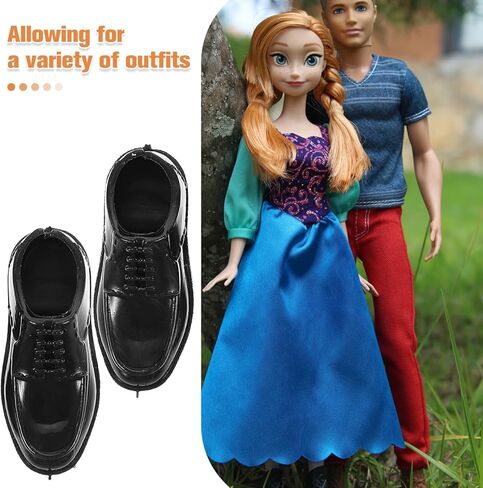 10Pcs 1/6 Scale Miniature Men Doll Shoes Black Prince Dress Shoes for Dollhouse Games and Doll Accessories in Kuwait