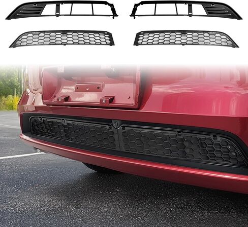 AggAuto Grille Mesh Insert Compatible with Tesla Model Y Juniper 2025 2026, Front Air Inlet Vent Grille Inserts Cover Replacement, 2 Pcs Model Y Accessories Black in Kuwait