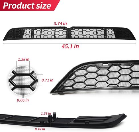 AggAuto Grille Mesh Insert Compatible with Tesla Model Y Juniper 2025 2026, Front Air Inlet Vent Grille Inserts Cover Replacement, 2 Pcs Model Y Accessories Black in Kuwait