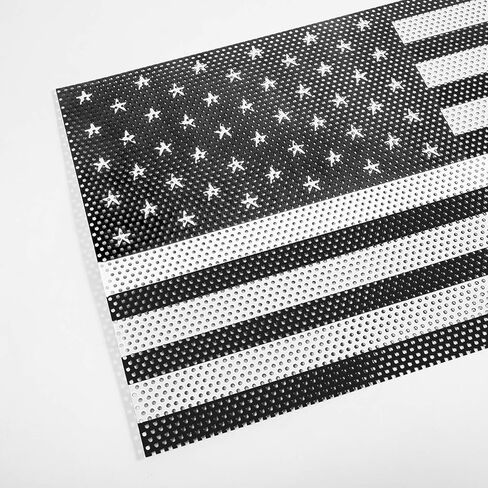 Hooke Road Wrangler JL Grill Inserts Gladiator Grille Guard for 2018-2026 Jeep Wrangler JL & Gladiator JT (American Flag, Black & White, Steel) in Kuwait