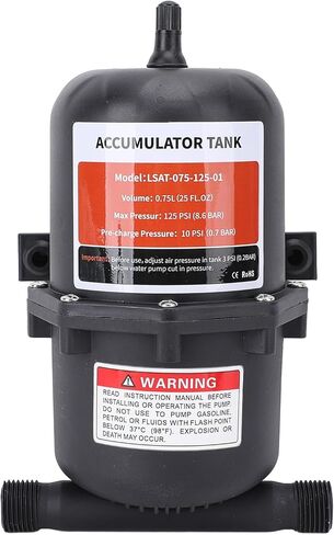 Accumulator, 0.75L 125PSI Pre Pressurized Accumulator for RV, Boat, Travel Trailer, Caravan, Control Inner Bladder, 1/2 MNPT Port Fitting in Kuwait