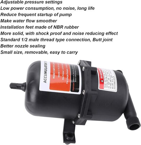 Accumulator, 0.75L 125PSI Pre Pressurized Accumulator for RV, Boat, Travel Trailer, Caravan, Control Inner Bladder, 1/2 MNPT Port Fitting in Kuwait