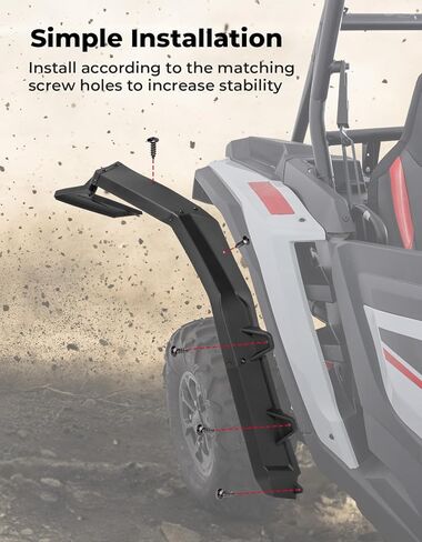 KEMIMOTO XP 1000 مشاعل الحاجز الأمامي والخلفي 4 قطع من واقيات الطين الأوسع المتوافقة مع 2024/2025+ Polaris RZR XP 1000/XP 4 1000 ملحقات ملحقات الرفارف الممتدة 8.5 بوصة 2889133 in Kuwait