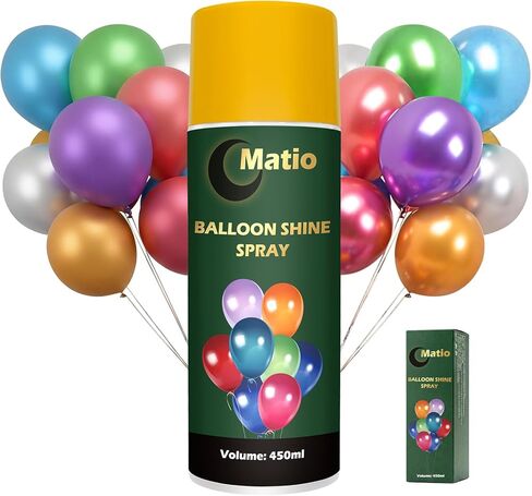 Matio Balloon Shine Spray, 16OZ/ 450ML High Gloss Balloon Spray, Silicone Sprays for Latex Balloons, Instant Shine & Lasting Over 7 Days Shiner for Party Birthday Wedding Celebration Event Decoration in Kuwait