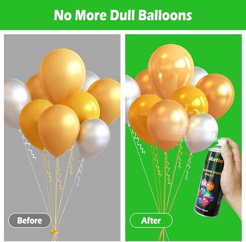 Matio Balloon Shine Spray, 16OZ/ 450ML High Gloss Balloon Spray, Silicone Sprays for Latex Balloons, Instant Shine & Lasting Over 7 Days Shiner for Party Birthday Wedding Celebration Event Decoration in Kuwait