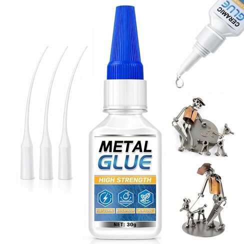 Metal Glue, Super Glue for Metal 30g Heavy Duty Instant Adhesive, Fast Drying Clear CA Adhesive for Stainless Steel, Aluminum, Iron, Jewelry Repair, DIY Crafts, Waterproof Strong Bonding in Kuwait