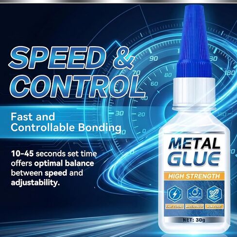 Metal Glue, Super Glue for Metal 30g Heavy Duty Instant Adhesive, Fast Drying Clear CA Adhesive for Stainless Steel, Aluminum, Iron, Jewelry Repair, DIY Crafts, Waterproof Strong Bonding in Kuwait