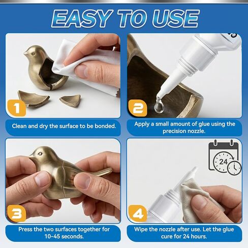 Metal Glue, Super Glue for Metal 30g Heavy Duty Instant Adhesive, Fast Drying Clear CA Adhesive for Stainless Steel, Aluminum, Iron, Jewelry Repair, DIY Crafts, Waterproof Strong Bonding in Kuwait
