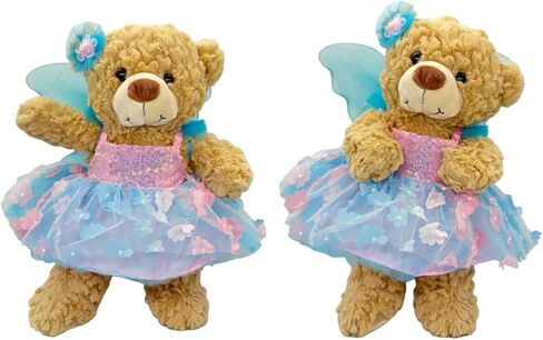 Floral Butterfly Dress with Wings for 14 to 18 Inch Stuffed Animals Colorful Fairy-Themed Outfit for Plush Toys, Teddy Bears, and Dolls Magical Dress-Up Costume for Kids Gift Idea in Kuwait