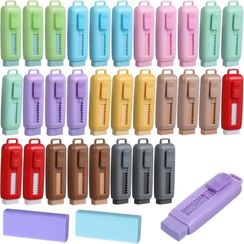 30pcs Cute Retractable Eraser for Pencils Cute School Supplies Kawaii Erasers Pencil Erasers Fun Cartoon Eraser Party Favors Gift for Back to School Office Supply Stationery in Kuwait