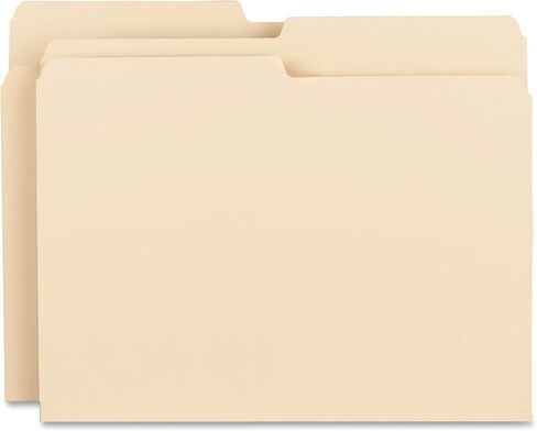 Business Source 1/2 Cut Top Tab File Folders - Box of 100 - Manila in Kuwait