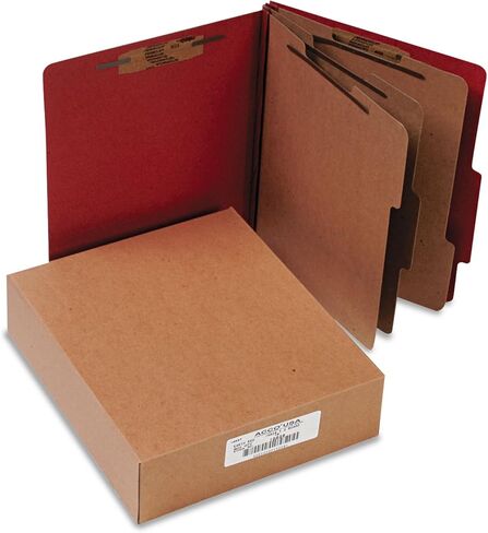 ACCO 15038 ACCO Pressboard 20-Point Classification Folder, LTR, 6-Section, Earth Red, 10/Bx in Kuwait
