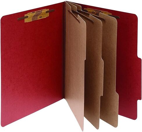 ACCO 15038 ACCO Pressboard 20-Point Classification Folder, LTR, 6-Section, Earth Red, 10/Bx in Kuwait