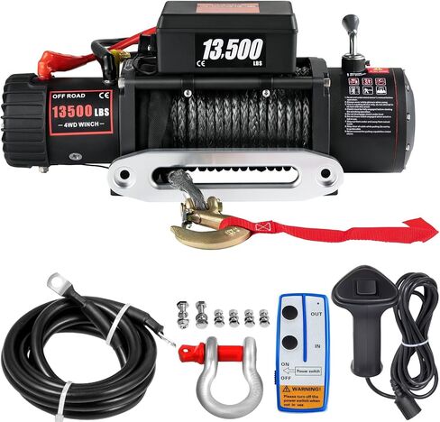 ATV/UTV Winch Kit 13500lb with Steel Cable, Wired Manual Remote Control Switch, IP65 Waterproof for Towing ATV UTV, Boat, Off-Road in Kuwait