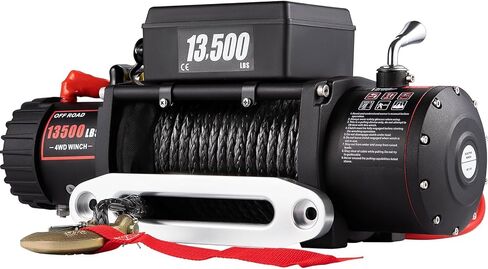 ATV/UTV Winch Kit 13500lb with Steel Cable, Wired Manual Remote Control Switch, IP65 Waterproof for Towing ATV UTV, Boat, Off-Road in Kuwait