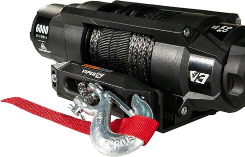 مجموعة ونش MotoAlliance UTV/ATV 4500lb واسعة - 1.1 حصان 60 قدم حبل ونش صناعي أحمر لسحب مقطورة على الطرق الوعرة - ونش مقاوم للماء VIPER V3 in Kuwait
