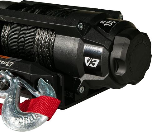 MotoAlliance UTV/ATV 4500lb Wide Spool Winch Kit - 1.1 HP 60 feet Blue Synthetic Winch Rope for Off Road Trailer Towing - VIPER V3 Waterproof Winch in Kuwait
