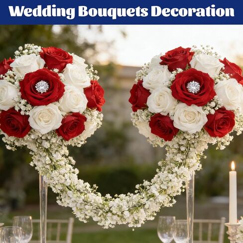 Thinp 200 Pcs Diamond Pins for Bouquets, 1.5 Inch Diamond Flower Pins Straight Corsage Bouquet Pin for Flowers Rhinestone Crystal Pin for Bouquets Wedding Flower Jewelry DIY Sewing Crafts in Kuwait