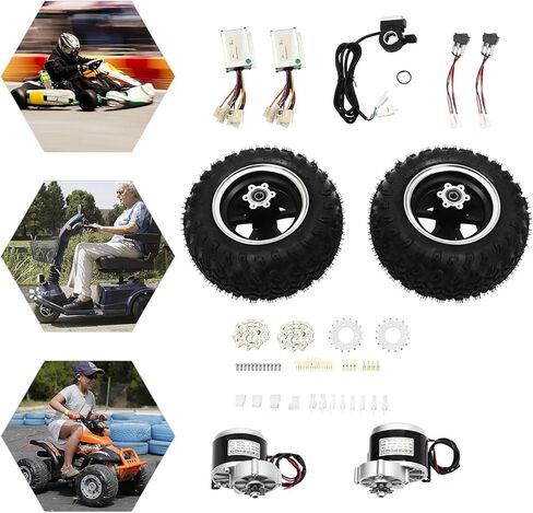 10 "24 فولت 250 واط عربة كهربائية ATV موتور مجموعة عجلات الهواء سكوتر الشاطئ تحويل عدة in Kuwait