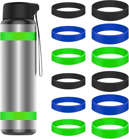 12 Pcs Silicone Bands for Sublimation Tumbler, 1.2cm/2.5cm Sublimation Paper Holder Ring, Heat Resistant Tight-Fitting Sublimation Bands for Prevent Ghosting Bottle Cup DIY (Multicolor) in Kuwait