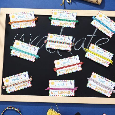 Junkin 60 Sets End of Year Gifts for Students Bulk Friendship Bracelets with Cards Kids Graduation Knot Bracelets 2026 Last Day of School Party Favors for Classroom Kindergarten Summer Grad Gifts in Kuwait