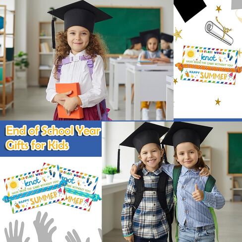 Junkin 60 Sets End of Year Gifts for Students Bulk Friendship Bracelets with Cards Kids Graduation Knot Bracelets 2026 Last Day of School Party Favors for Classroom Kindergarten Summer Grad Gifts in Kuwait