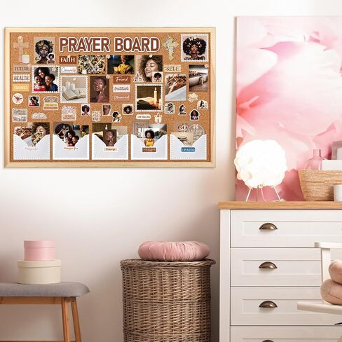 Black Women Prayer Board Kit - Vemfare Prayer Board Stickers Supplies with Pins Envelope Bible Verse Quotes Cards, Brown Motivational Scrapbook Stickers, Bible Study Supplies (Not Including Board) in Kuwait