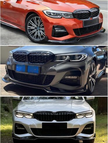 Front Lip Compatible with BMW G20 3 Series M Sport 330e 330i M340i 2019–2022, V Style Front Bumper Chin Splitter Spoiler for 330i 330e M340i (Gloss Black) in Kuwait