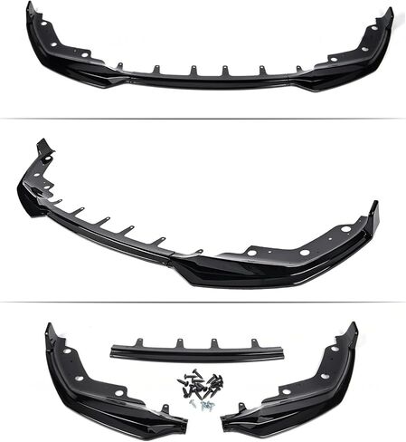 Front Lip Compatible with BMW G20 3 Series M Sport 330e 330i M340i 2019–2022, V Style Front Bumper Chin Splitter Spoiler for 330i 330e M340i (Gloss Black) in Kuwait