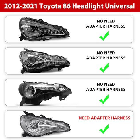 Huray Headlight Assembly for Toyota 86 2012-2021/Subaru BRZ 2013-2021/Scion FR-S 2012-2021, LED Projector Headlamp with Turn Signal A Pair, Plug&Play in Kuwait