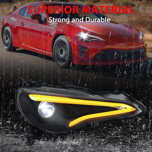 Huray Headlight Assembly for Toyota 86 2012-2021/Subaru BRZ 2013-2021/Scion FR-S 2012-2021, LED Projector Headlamp with Turn Signal A Pair, Plug&Play in Kuwait