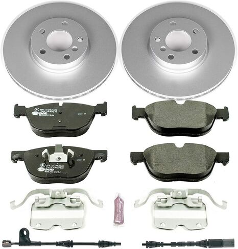 طقم فرامل Power Stop ESK6064 Euro-Stop وسلك مستشعر أمامي واحد لسيارة BMW X5 2011-2018، BMW X6 2011-2019 [نموذج محدد] in Kuwait
