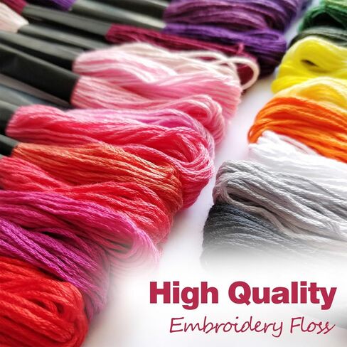 Embroidery Stitch Book Kit for Beginner Adults, 2026 Hand Embroidery Kits with Pre-Stamped Pattern, Complete Sewing Kits, Step-by-Step Guide in Kuwait