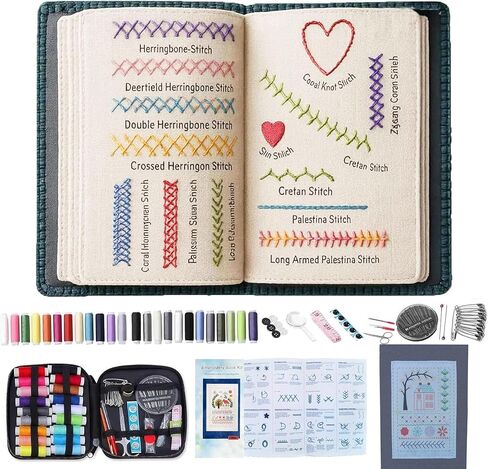 Embroidery Kit Stitch Book Large Size Cross Stitch Kits Embroidery Supplies for Adults Beginner in Kuwait