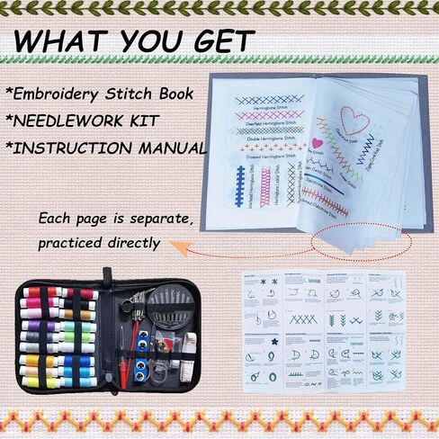 Embroidery Kit Stitch Book Large Size Cross Stitch Kits Embroidery Supplies for Adults Beginner in Kuwait