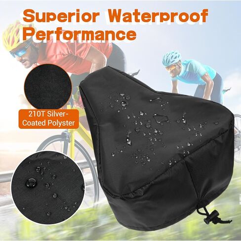 4PCS Waterproof Bike Seat Cover, 210T Silver-Coated Polyester Bicycle Saddle Cover, Rain/Dust Protector with Drawstring for Men Women, Fits Most City/Mountain/Road Bikes (Black/Brown/Dark Gray/Silver in Kuwait
